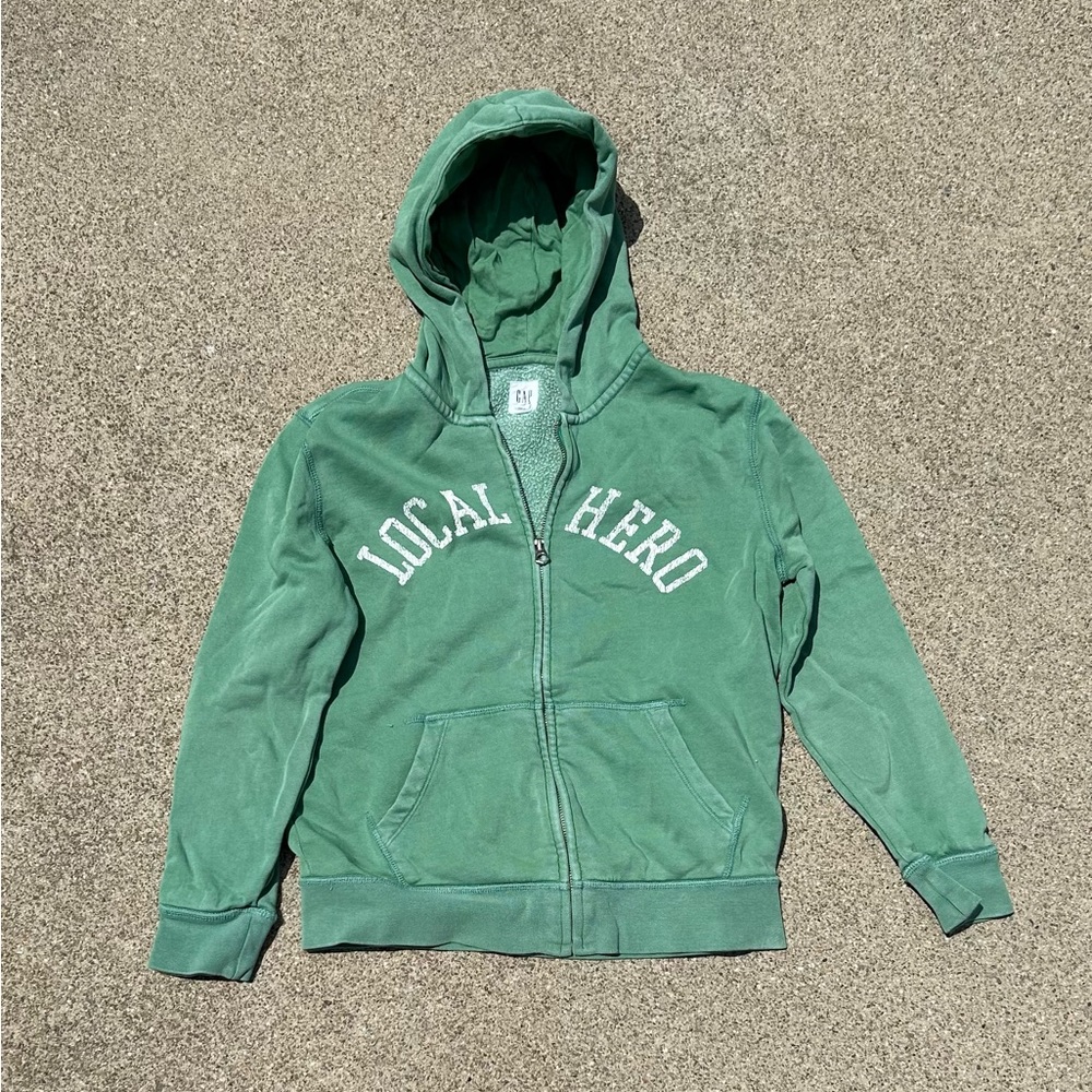 GAP Green zip up hoodie